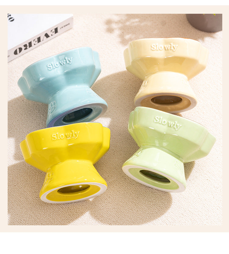 Rose Garden Slow Feeder Bowl | Pink and Blue
