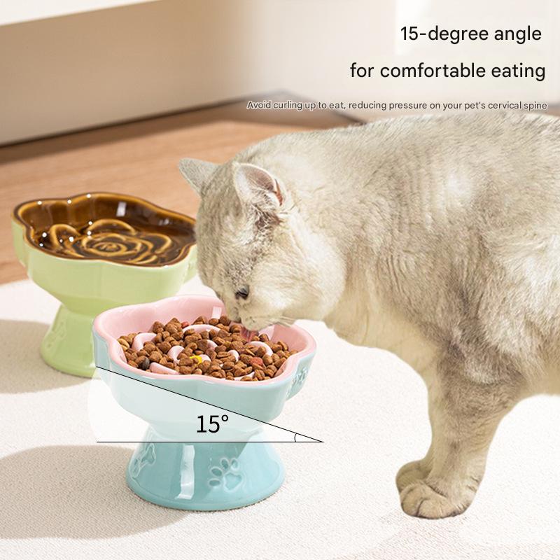 Rose Garden Slow Feeder Bowl | Pink and Blue