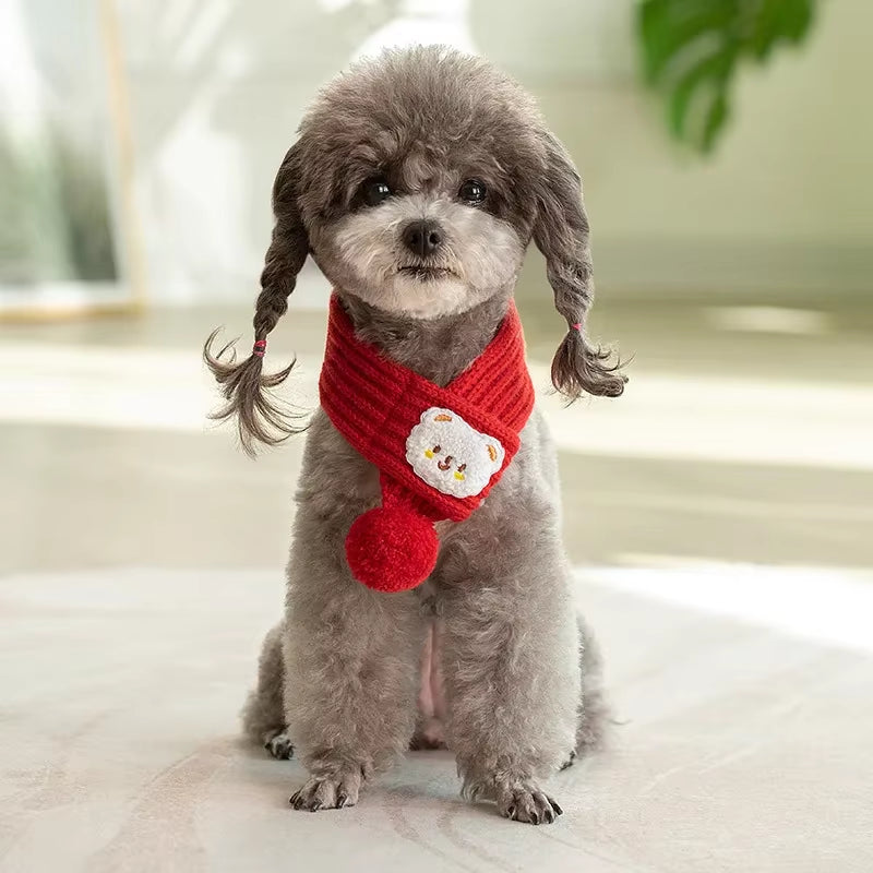 SnugTail Knit Scarf ā Festive Warmth & Style for Cats and Dogs