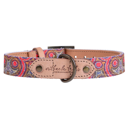 Leather Dog Collar - Snake Dreaming