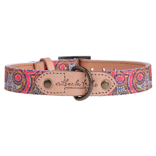 Leather Dog Collar - Snake Dreaming